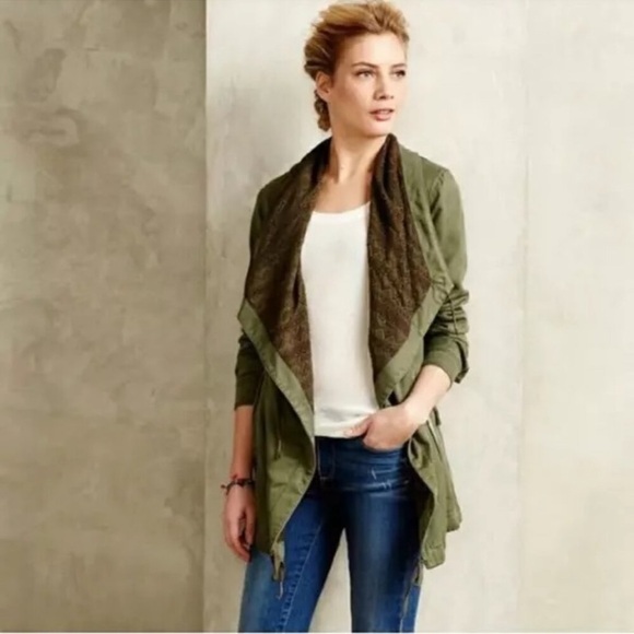 Anthropologie Jackets & Blazers - Anthropologie Hei Hei Etta Layered Green Utility Draped Jacket, size Medium